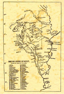 Roman's map of Choctaws of east Mississippi.