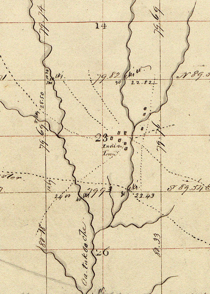 Unnamed Choctaw Village Township by Surveyor John Maxwell dated October 22, 1832